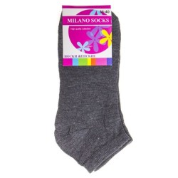 Носки женские, Milano Socks (Милано Сокс) р. 36-40 №030 хлопковые укороченные №16 темно серые