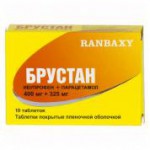 Брустан, таблетки покрытые оболочкой 400 мг+325 мг 10 шт